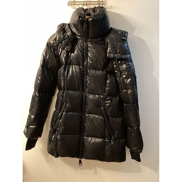 Sam Soho Quilted puffer Hooded Coat In‎ Black Size S - Picture 2 of 16